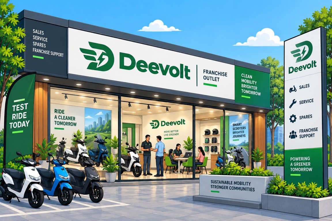 Deevolt franchise outlet with scooters on display